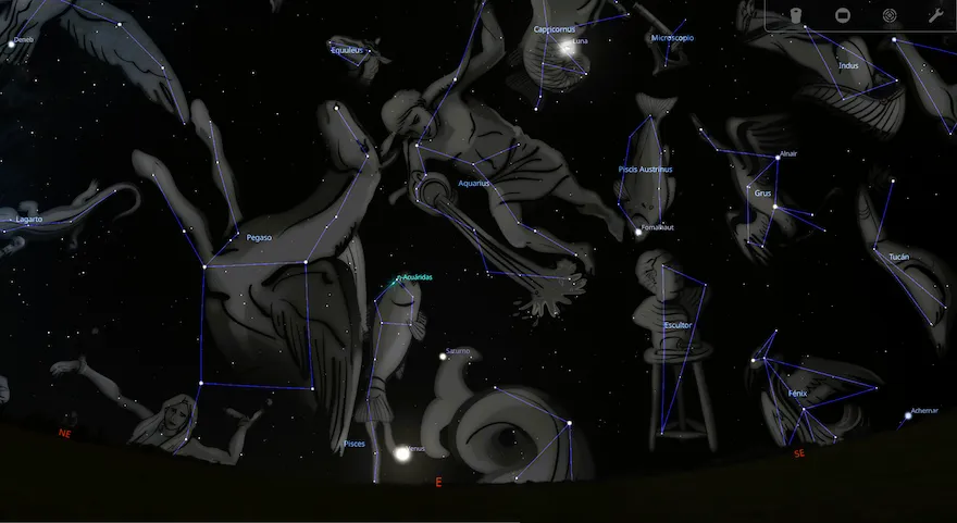 Visualización de un firmamento estrellado con figuras de constelaciones, inspirada en la claridad de los sueños y la observación astronómica como la de Kepler ante la supernova